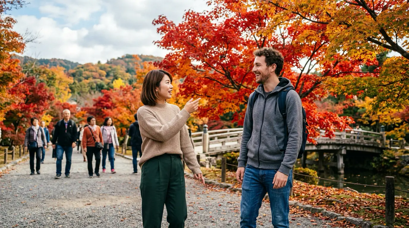 紅葉を英語で説明するフレーズ the leaves are turning fall colors changing leaves